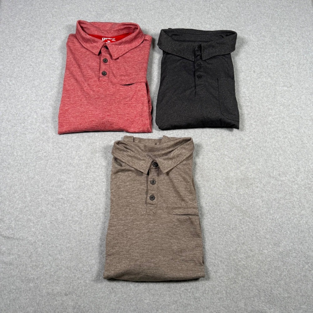 Duluth Trading Co Mens Polo Shirt Bundle 3XL Short Sleeve Pocket Heathered 3pk